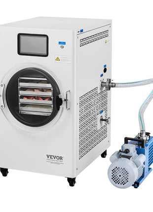 Vacuum Freeze Dryer Machine, 8.8-13.2 LBS/Batch Food Freeze Drying Machine with 4-Layer Trays, Vacuum Pump, Adjustable Timer and Temperature Control, for Fruits Vegetables Meat, White