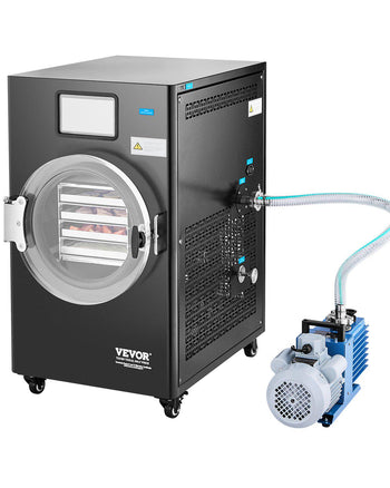 Vacuum Freeze Dryer Machine, 8.8-13.2 LBS/Batch Food Freeze Drying Machine with 4-Layer Trays, Vacuum Pump, Adjustable Timer and Temperature Control, for Fruits Vegetables Meat, Black