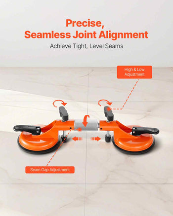 Seamless Seam Setter, 2 Packs Granite Seam Setter with 5 in Vacuum Suction Cups, Seam Joiner for Seam Joining & Leveling, 180° Adjustable, Countertop Installation Tool for Tile Stone Marble Slab