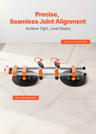 Seamless Seam Setter, 2 Packs, Granite Seam Setter with 6 in Vacuum Suction Cups & Tool Bag, Seam Joiner for Seam Joining & Leveling, Countertop Installation Tool for Tile Stone Marble Slab