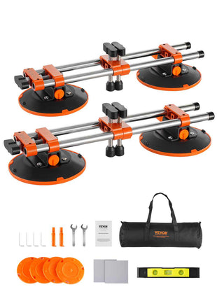 Seamless Seam Setter, 2 Packs, Granite Seam Setter with 6 in Vacuum Suction Cups & Tool Bag, Seam Joiner for Seam Joining & Leveling, Countertop Installation Tool for Tile Stone Marble Slab