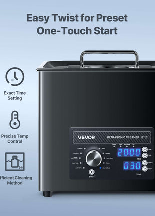 10L Ultrasonic Cleaner, Professional Ultrasonic Cleaner Machine with Knob Control, Stainless Steel Cleaning Machine with Basket and Cleaning Ball, for Watches, Razors, Jewelry, Coins and More