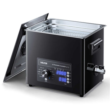 10L Ultrasonic Cleaner, Professional Ultrasonic Cleaner Machine with Knob Control, Stainless Steel Cleaning Machine with Basket and Cleaning Ball, for Watches, Razors, Jewelry, Coins and More