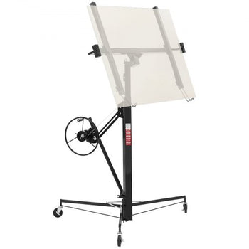 11ft Drywall Lift, Heavy-Duty 150 lbs Sheetrock Hoist with Adjustable Telescoping Arm, Lockable Wheels, Drywall Lifter Panel Jack Hoist Tools Ideal for Ceiling & Wall Installation (Black)
