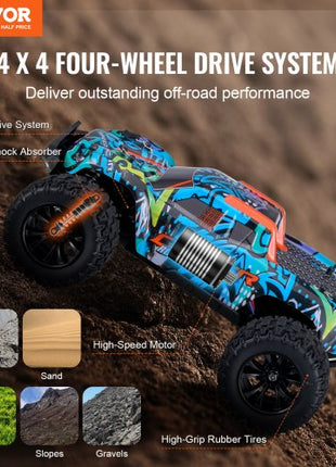 Remote Control Car, 1:14 Scale RC Car for Kids, All Terrain 4WD Off-Road Truck with 1 Extra Car Shell, 45° Wheelie & Adjustable Speed, 42 km/h Hobby RC Car Toy, for 8+ Year Boys Girls