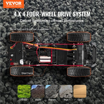 Remote Control Car, 1:24 Scale RC Car for Kids, All Terrain 4WD Off-Road Truck with Full Lighting, 1 Extra Shell & 2 Rechargeable Batteries, 2-Speed Hobby Racing Car for 14+ Years Boys Girls