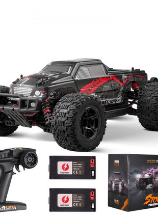 Remote Control Car, 1:10 Scale RC Car for Kids, All Terrain 4WD Off-Road Monster Truck with 45° Wheelie & 2 Batteries, 38 km/h High Speed Hobby Racing Car - Ideal Gift for 8+ Years Kids, IPX4