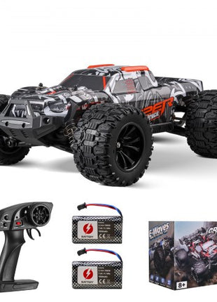 Remote Control Car, 1:14 Scale RC Car for Kids, All Terrain 4WD Off-Road Monster Truck with 45° Wheelie & 2 Batteries, 38 km/h High Speed Hobby Racing Car - Ideal Gift for 8+ Years Kids