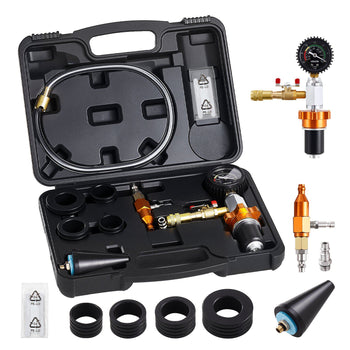 Radiator Vacuum Refill Kit, Automotives Cooling System Vacuum & Purge Fill Tool with Gauge, Portable Radiator Coolant Filling Kit with Toolbox, Universal Fit for Most Cars Vans SUVs and Trucks