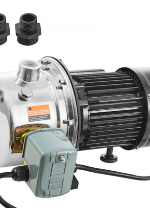 3/4HP SUS304 Stainless Steel Shallow Well Jet Pump, 115 Volt, 18.5 GPM 131 FT Maximum Head Irrigation Water Pump, for Agricultural Garden Irrigation System High-Rise Water Supply Shower Booster