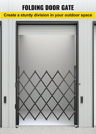 Single Folding Security Gate, 48\" H x 37\" W Folding Door Gate, Steel Accordion Security Gate, Flexible Expanding Security Gate, 360° Rolling Barricade Gate, Scissor Gate or Door with Padlock