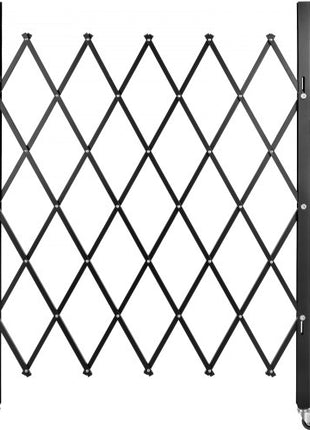 Single Folding Security Gate, 5\' H x 5-1/2\' W Folding Door Gate, Steel Accordion Security Gate, Flexible Expanding Security Gate, 360° Rolling Barricade Gate, Scissor Gate/Door with Padlock