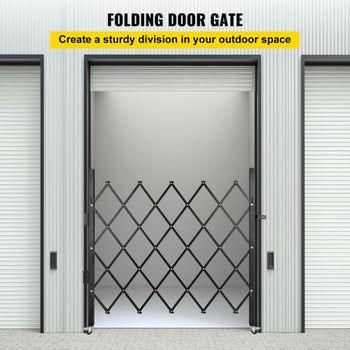Single Folding Security Gate, 48\" H x 66\" W Folding Door Gate, Steel Accordion Security Gate, Flexible Expanding Security Gate, 360° Rolling Barricade Gate, Scissor Gate or Door with Padlock