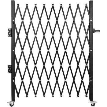Single Folding Security Gate, 74"W x 51.57"H Folding Door Gate, Steel Accordion Security Gate, Flexible Expanding Security Gate, 360° Rolling Barricade Gate, Scissor Gate or Door with Padlock
