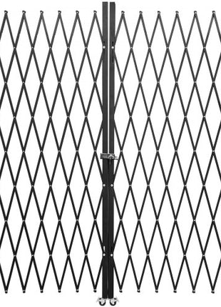 Double Folding Security Gate, 5\' H x 10\' W Folding Door Gate, Steel Accordion Security Gate, Flexible Expanding Security Gate, 360° Rolling Barricade Gate, Scissor Gate or Door with Keys
