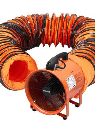 Portable Ventilator, 10 inch Heavy Duty Cylinder Fan with 33ft Duct Hose, 350W Strong Shop Exhaust Blower 1948CFM, Industrial Utility Blower for Sucking Dust, Smoke, Smoke Home/Workplace
