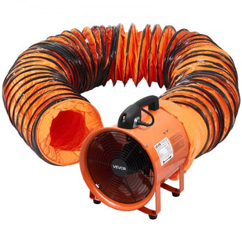 Portable Ventilator, 10 inch Heavy Duty Cylinder Fan with 33ft Duct Hose, 350W Strong Shop Exhaust Blower 1948CFM, Industrial Utility Blower for Sucking Dust, Smoke, Smoke Home/Workplace