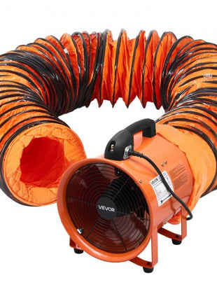 Portable Ventilator, 12 inch Heavy Duty Cylinder Fan with 33ft Duct Hose, 560W Strong Shop Exhaust Blower 2894CFM, Industrial Utility Blower for Sucking Dust, Smoke, Smoke Home/Workplace