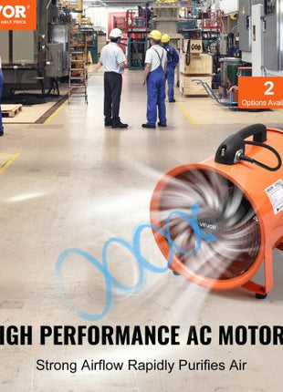 Portable Ventilator, 16 inch Heavy Duty Cylinder Fan with 33ft Duct Hose, 1350W Strong Shop Exhaust Blower 5175CFM, Industrial Utility Blower for Sucking Dust, Smoke, Smoke Home/Workplace