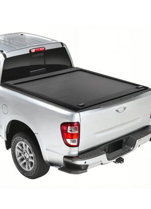 Retractable Tonneau Cover, 5.5 ft Hard Retractable Tonneau Cover with Built-in Drainage Pipe for 2009-2024 Ford F-150 Crew Cab , Customized Hard Tonneau Cover with Double-Lock & T-Slot