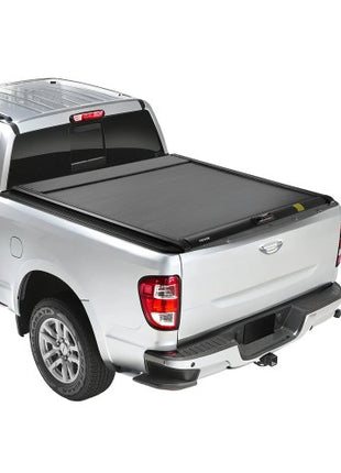 Retractable Tonneau Cover, 5.5 ft Retractable Tonneau Cover with Built-in Drainage Pipe for 2021-2024 Toyota Tundra Crew Cab w/ Deck Rail System , Hard Tonneau Cover with Double-Lock & T-Slot