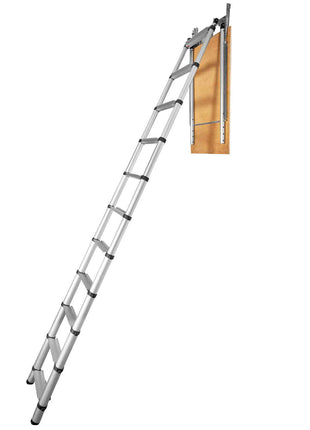 Attic Ladder Telescoping, 350-pound Capacity, 39.37" x 23.6", Multi-Purpose Aluminium Extension, Lightweight and Portable, Fits 9.8'-10.5' Ceiling Heights, Convenient Access to Your Attic Standa