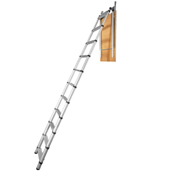 Attic Ladder Telescoping, 350-pound Capacity, 39.37" x 23.6", Multi-Purpose Aluminium Extension, Lightweight and Portable, Fits 9.8'-10.5' Ceiling Heights, Convenient Access to Your Attic Standa