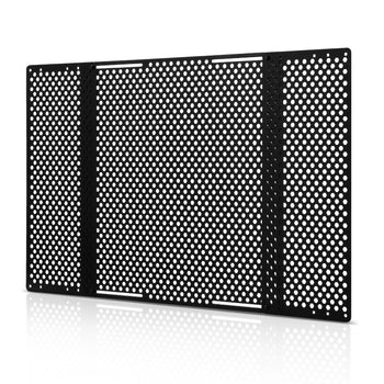 RV Screen Door Protector, Adjusts from 22 to 31.5 inch, Adjustable Door Grille, Easy to Install, Reinforced Breathable Honeycomb Holes, Iron Camper RV Entry Protector for Pet Protection, Black