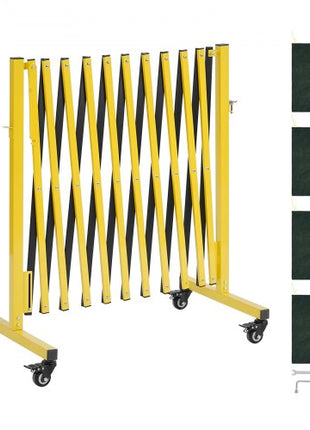 Industrial Expandable Barricade, 13FT Expandable Safety Barrier, Flaxible Mobile Barricade with Locking Casters, Portable Folding Security Gate Traffic Fence for Driveway Warehouse Elevator
