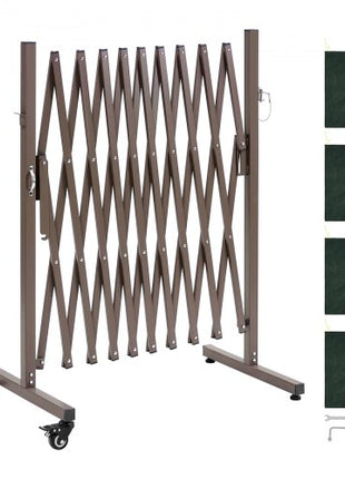 Expandable Barricade, 10FT Expandable Safety Barrier, Flexible Mobile Barricade with Locking Casters, Portable Folding Security Gate Metal Traffic Fence for Patio Garden Stairway