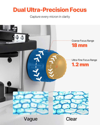 Trinocular Microscope, 40-5000X Magnification, Professional Compound Microscope for Adult with Phone Adapter, LED Light, Aluminum Alloy Body, for Lab, School, Home, Education