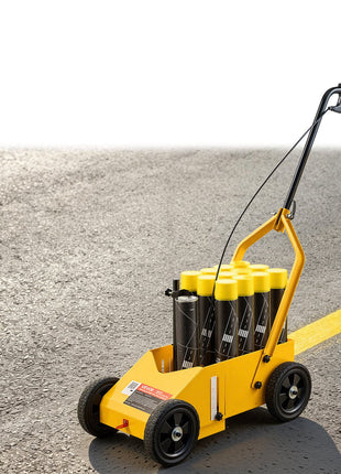 Striping Line Marking Machine 12-Can Capacity Yellow with 4 Wheels, Parking Lot Striping Machine, 2 to 4 in Adjustable Line Width, Heavy Duty, Fast and Accurate Marking, with Adapter Nozzle