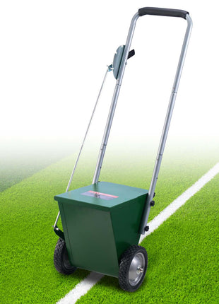 Dry Line Marker, 2-Wheel, 2 or 4 in Lines, Field Dry Line Chalker, Adjustable Line Marker, with Rubber Adjustment Handle, 25 lbs Large Powder Capacity, for Baseball and Softball Infield, Green