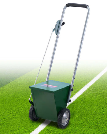 Dry Line Marker, 2-Wheel, 2 or 4 in Lines, Field Dry Line Chalker, Adjustable Line Marker, with Rubber Adjustment Handle, 25 lbs Large Powder Capacity, for Baseball and Softball Infield, Green