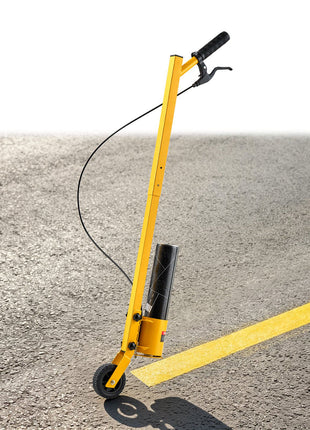 Striping Line Painting Wand 4" Heavy-Duty Wheel Marking Paint Wand, For Ground Marking, Parking Lot and Field, Lightweight and Easy to Push, Compatible with Inverted Striping Paint, Yellow