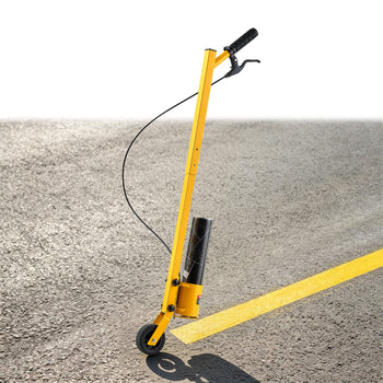 Striping Line Painting Wand 4" Heavy-Duty Wheel Marking Paint Wand, For Ground Marking, Parking Lot and Field, Lightweight and Easy to Push, Compatible with Inverted Striping Paint, Yellow