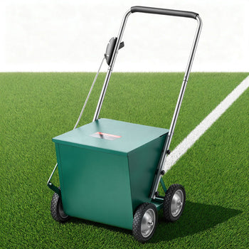 Steel Dry Line Marker 65 lbs Powder Capacity Field Dry Line Chalker, For Large Fields, 2 to 4 in Adjustable Line Width, with 4 Heavy-Duty Wheels, Clear and Even Marking, Easy One-Person Pushing