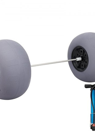 Beach Balloon Wheels, 13\" Replacement Sand Tires with 32\" Stainless Steel Axle, TPU Cart Tires for Kayak Dolly, Canoe Cart and Buggy with Free Air Pump, 2-Pack