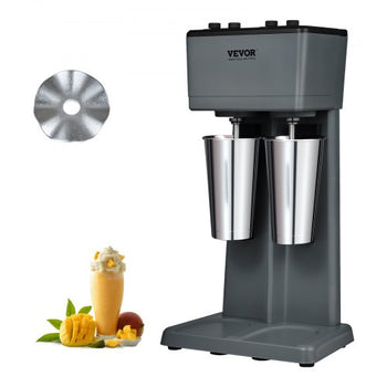 Milkshake Machine, 375W x 2 Milkshake Maker Mixer, Dual Head Drink Mixer Blender Machine, 3-Speed Milkshake Blender with 2 x 820ml Stainless Steel Cup for Commercial