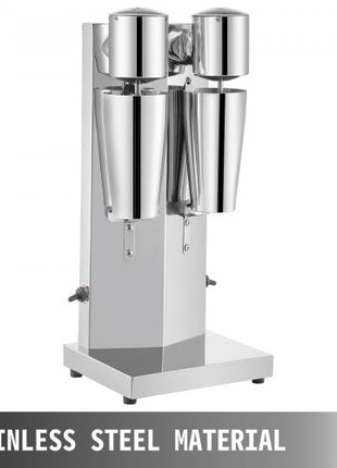 Milkshake Maker Kit, Stainless Steel Electric Milkshake Maker, 180W Milkshake Machine, Double Head Classic Milkshake Maker with 800ml Cup, Silver Milkshake Maker Machine, 2 Speed Adjustable