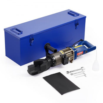 Electric Hydraulic Rebar Bender, 1500W Portable Rebar Bending Machine, Bending up to 3/4 Inch #6 (6-20mm) within 4 Seconds, High Power Steel Rebar Bender w/ Tool Case Oil Can,Black Blue RN-22