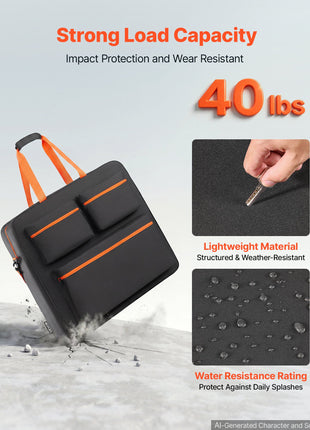 Solar Panel Storage Bag for 2 x 200W Foldable Solar Panels, Waterproof Polyester Fiber Solar Panel Carrying Bag with Shoulder Straps, Lightweight Portable for Outdoor Camping, RV Travel