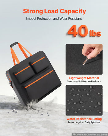 Solar Panel Storage Bag for 2 x 200W Foldable Solar Panels, Waterproof Polyester Fiber Solar Panel Carrying Bag with Shoulder Straps, Lightweight Portable for Outdoor Camping, RV Travel
