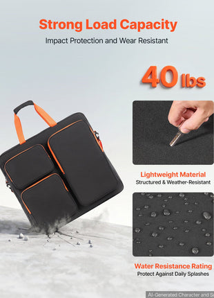 Solar Panel Storage Bag for 2 x 200W Foldable Solar Panels, Waterproof Polyester Fiber Solar Panel Carrying Bag with Shoulder Straps, Lightweight Portable for Outdoor Camping, RV Travel