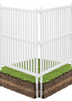 2 Panels Outdoor Privacy Screen, 36 x 45 in Air Conditioner Fence with 19.7 in Ground Stakes, Pool Equipment Enclosure, Strip Vinyl Privacy Fence, Ideal for Trash Can and A/C Units, White