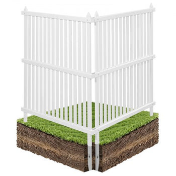 2 Panels Outdoor Privacy Screen, 36 x 45 in Air Conditioner Fence with 19.7 in Ground Stakes, Pool Equipment Enclosure, Strip Vinyl Privacy Fence, Ideal for Trash Can and A/C Units, White