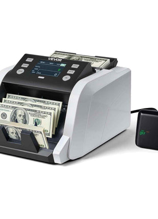 Money Counter Machine, 1200 Notes/Minute, Cash Counter with Value Count, UV/MG/IR/DD/DBL/HLF/CHN Counterfeit Detection, TFT Display, Money Counting Machine Mixed Denomination for Dollar and Euro
