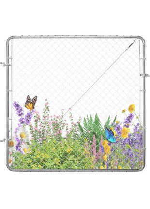 Chain Link Fence Gate, 70 x 72 in, Adjustable Chain Link Fence Panel, Fit 3 ft (W) x 4 ft (H) Garden Fence Gate Opening, Rust-Resistant Galvanized Fencing Gate for Farm Posts Not Included