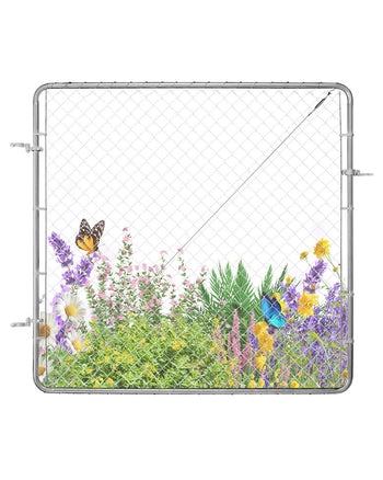 Chain Link Fence Gate, 70 x 72 in, Adjustable Chain Link Fence Panel, Fit 3 ft (W) x 4 ft (H) Garden Fence Gate Opening, Rust-Resistant Galvanized Fencing Gate for Farm Posts Not Included