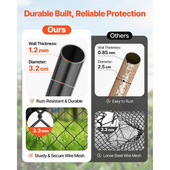 Chain Link Fence Gate, 72 x 46 in, Adjustable Chain Link Fence Panel, Fit 2.2-6 ft (W) x 6 ft (H) Garden Fence Gate Opening, Fencing Gate with Plastic Coating, for Farm Black, Posts Not Included